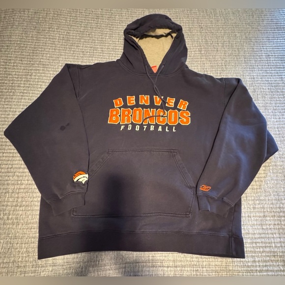 Reebok Navy Blue and Orange Denver Broncos Sweater - Picture 6 of 9